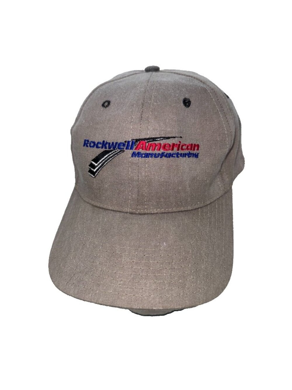 Vintage Rockwell American Manufacturing Beige Strapback Hat Cap